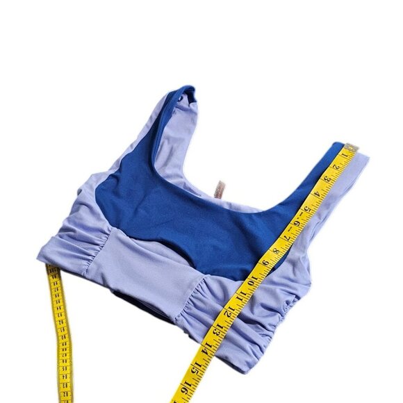 Free People Movement Cut Out Front Cropped Ruched Sports Top, Purple Size Large - Picture 3 of 7